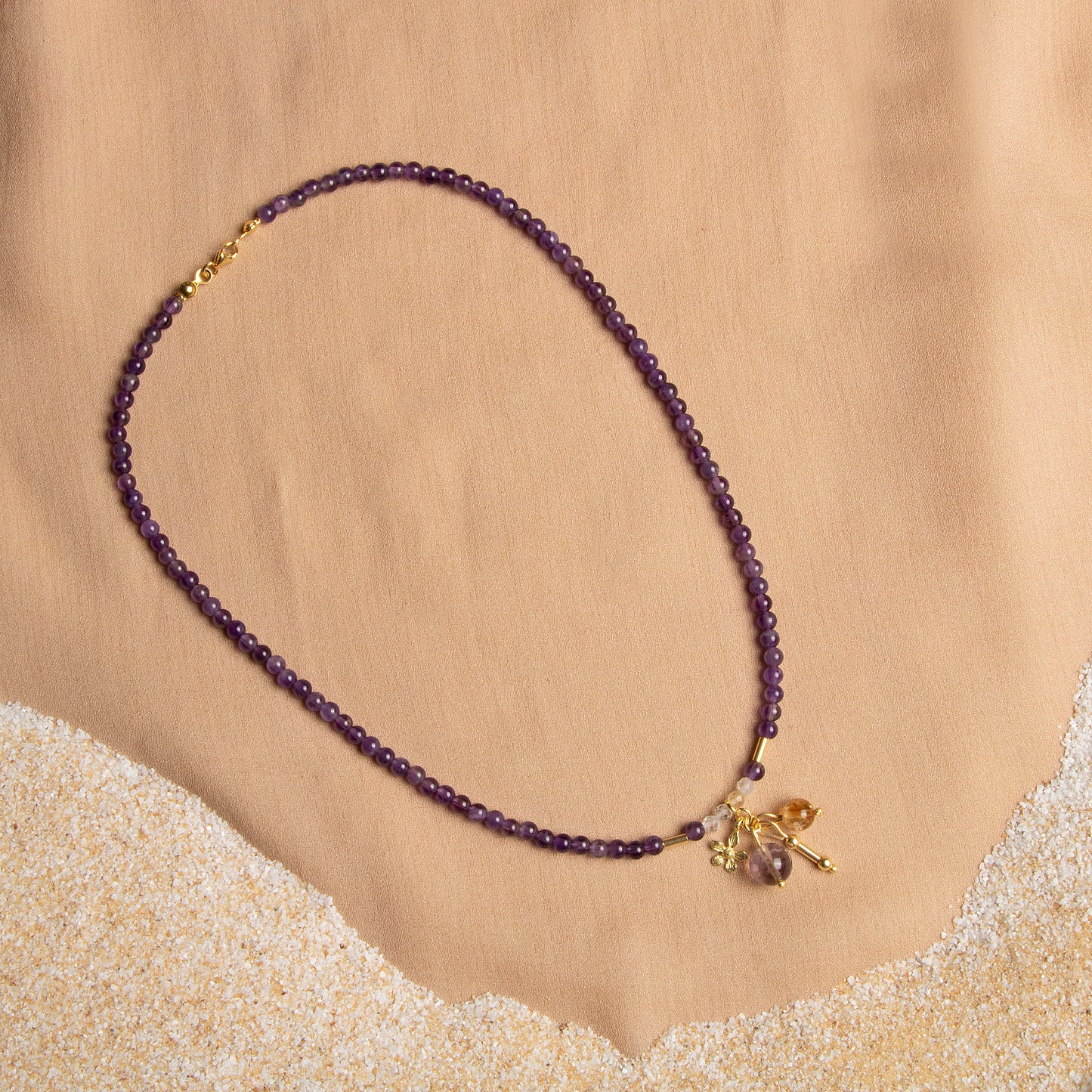 Amethyst and Ametrine Necklace with Sterling Silver Clasp – Oceanistone Collection