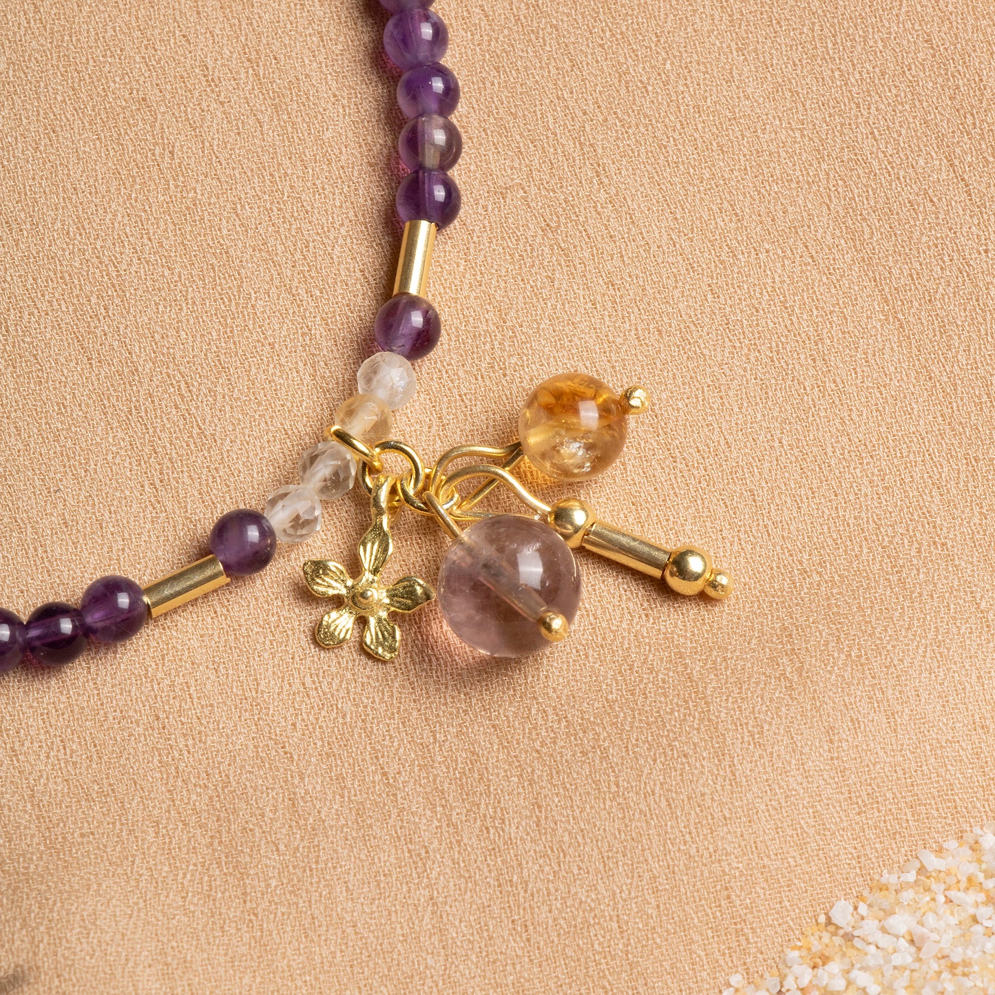 Amethyst and Ametrine Necklace with Sterling Silver Clasp – Oceanistone Collection