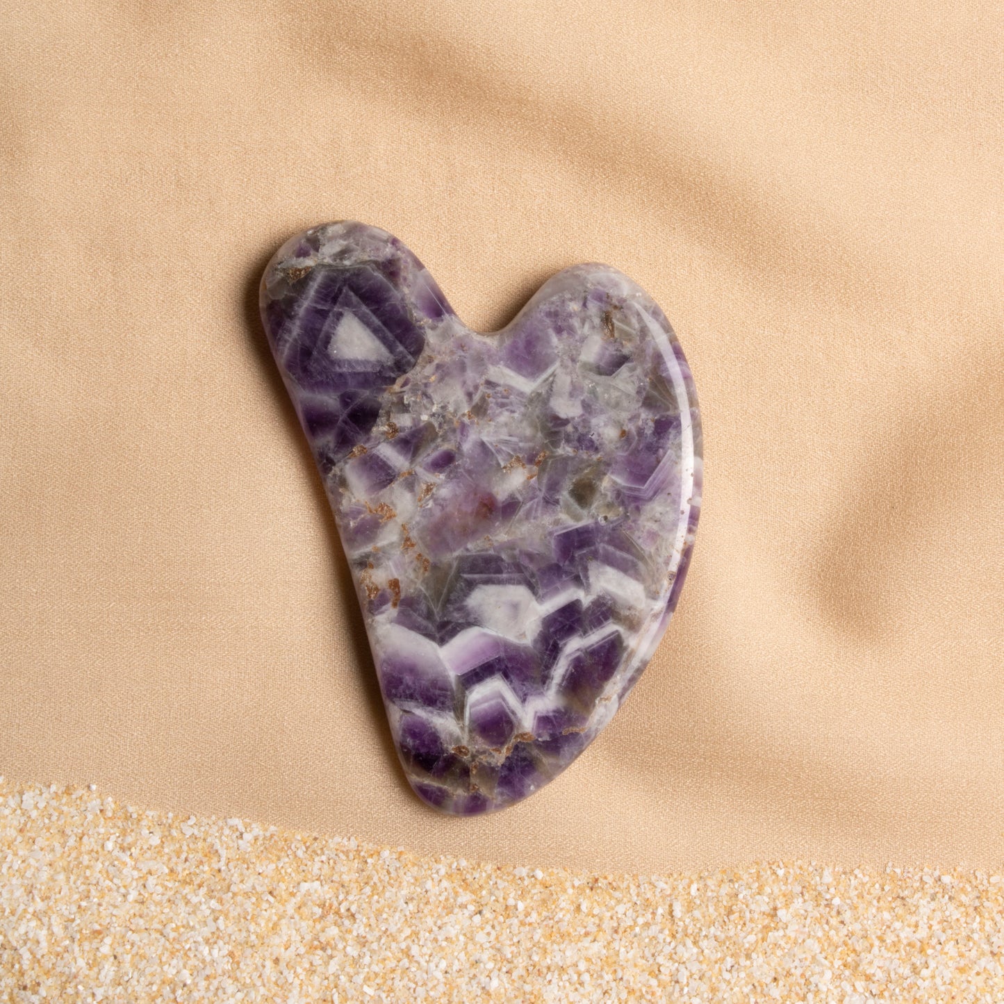 Amethyst Heart-Shaped Gua Sha Facial Massage Stone