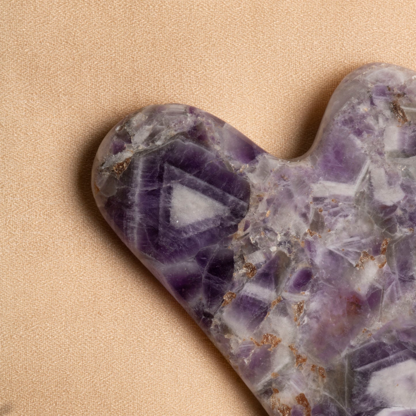 Amethyst Heart-Shaped Gua Sha Facial Massage Stone