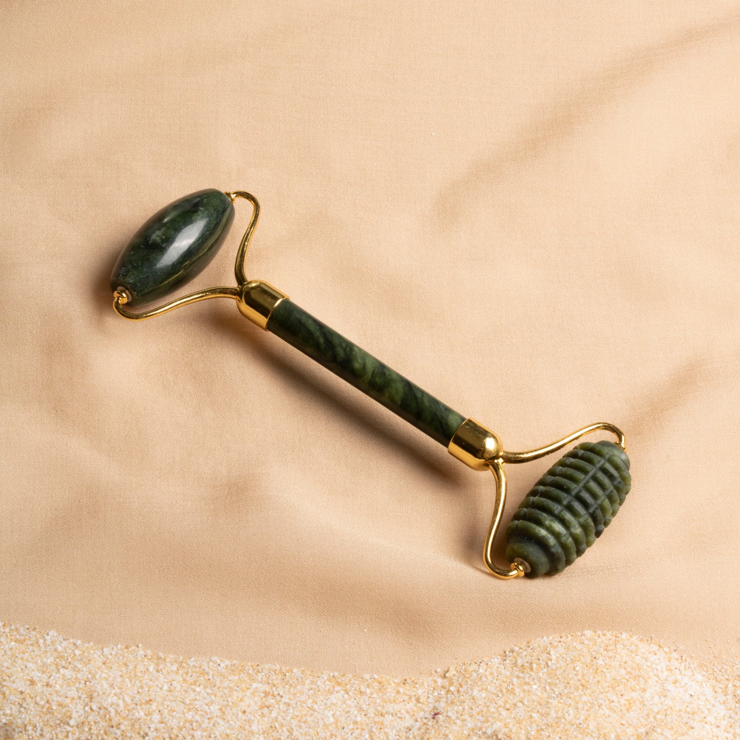 Jade Ridged Roller – Deep Facial Massage & Sculpting Tool