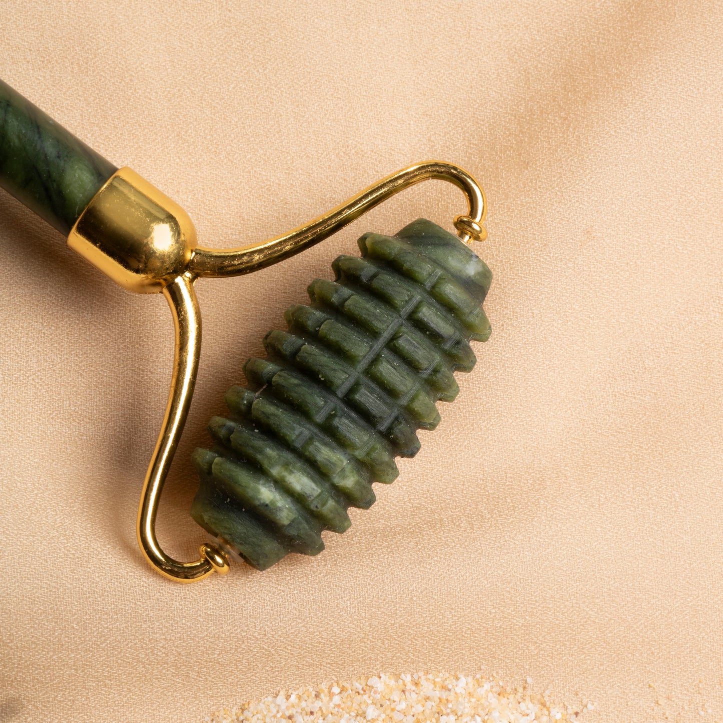 Jade Ridged Roller – Deep Facial Massage & Sculpting Tool