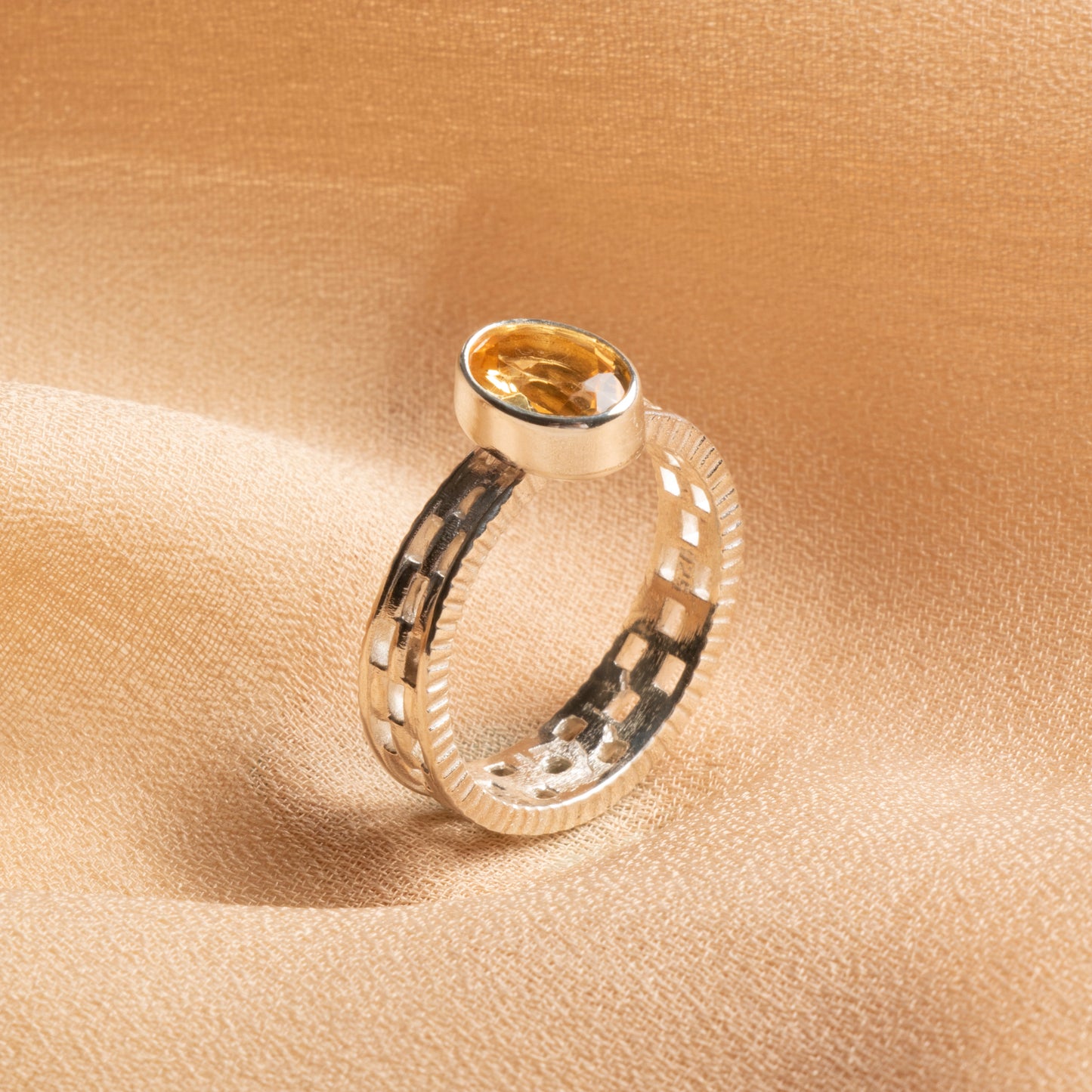 Oceanistone Sapphire Sterling Silver Ring – Grace and Wisdom in One Design