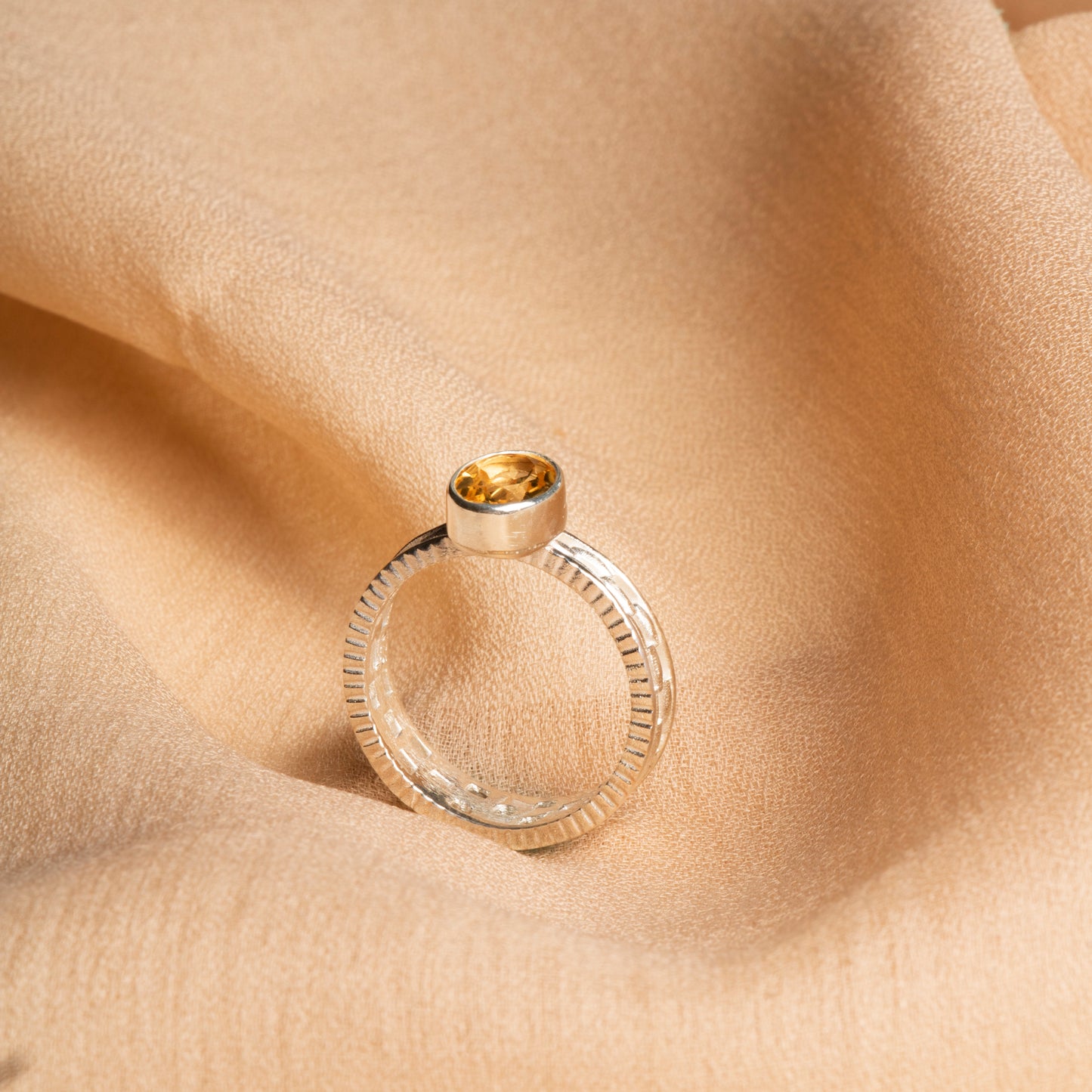 Oceanistone Sapphire Sterling Silver Ring – Grace and Wisdom in One Design