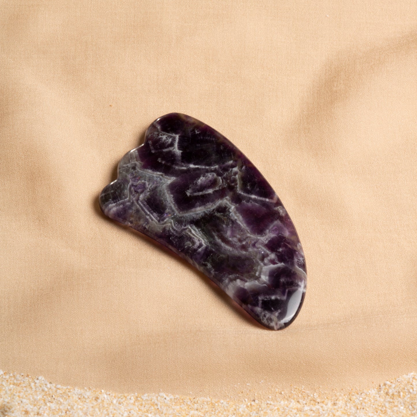 Amethyst Gua Sha Facial Massage Stone – Goose Foot Shape