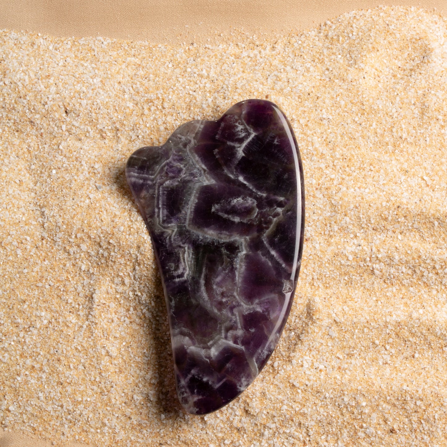 Amethyst Gua Sha Facial Massage Stone – Goose Foot Shape