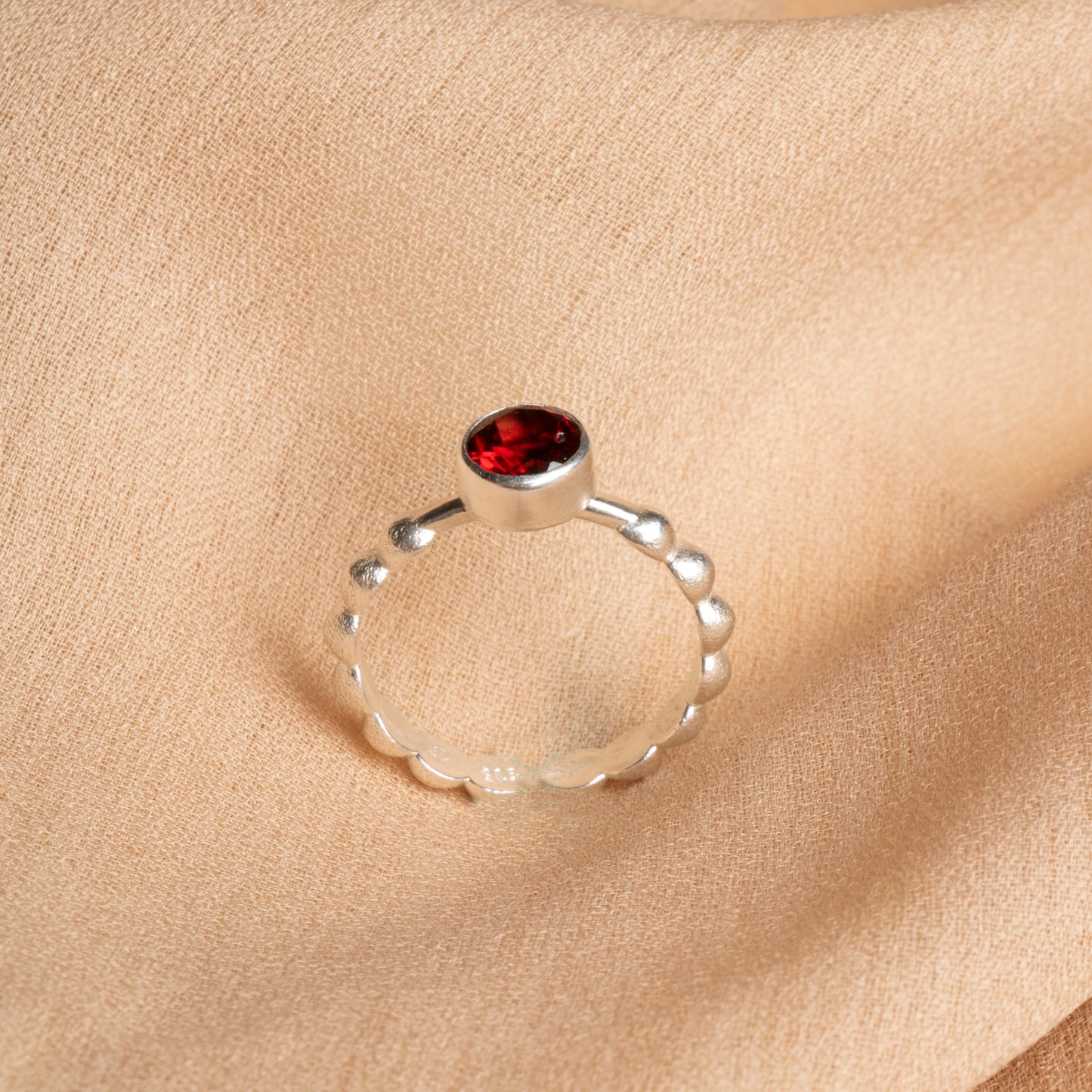 Timeless Garnet Sterling Silver Ring – A Symbol of Passion & Strength
