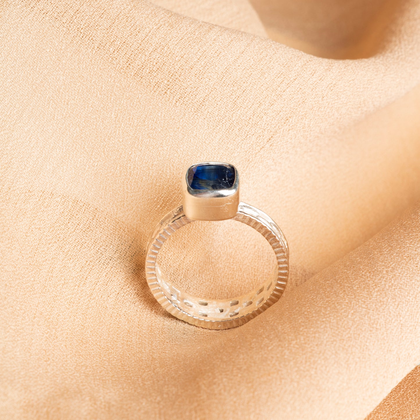 Handcrafted Kyanite Sterling Silver Ring – A Symbol of Inner Peace & Strength