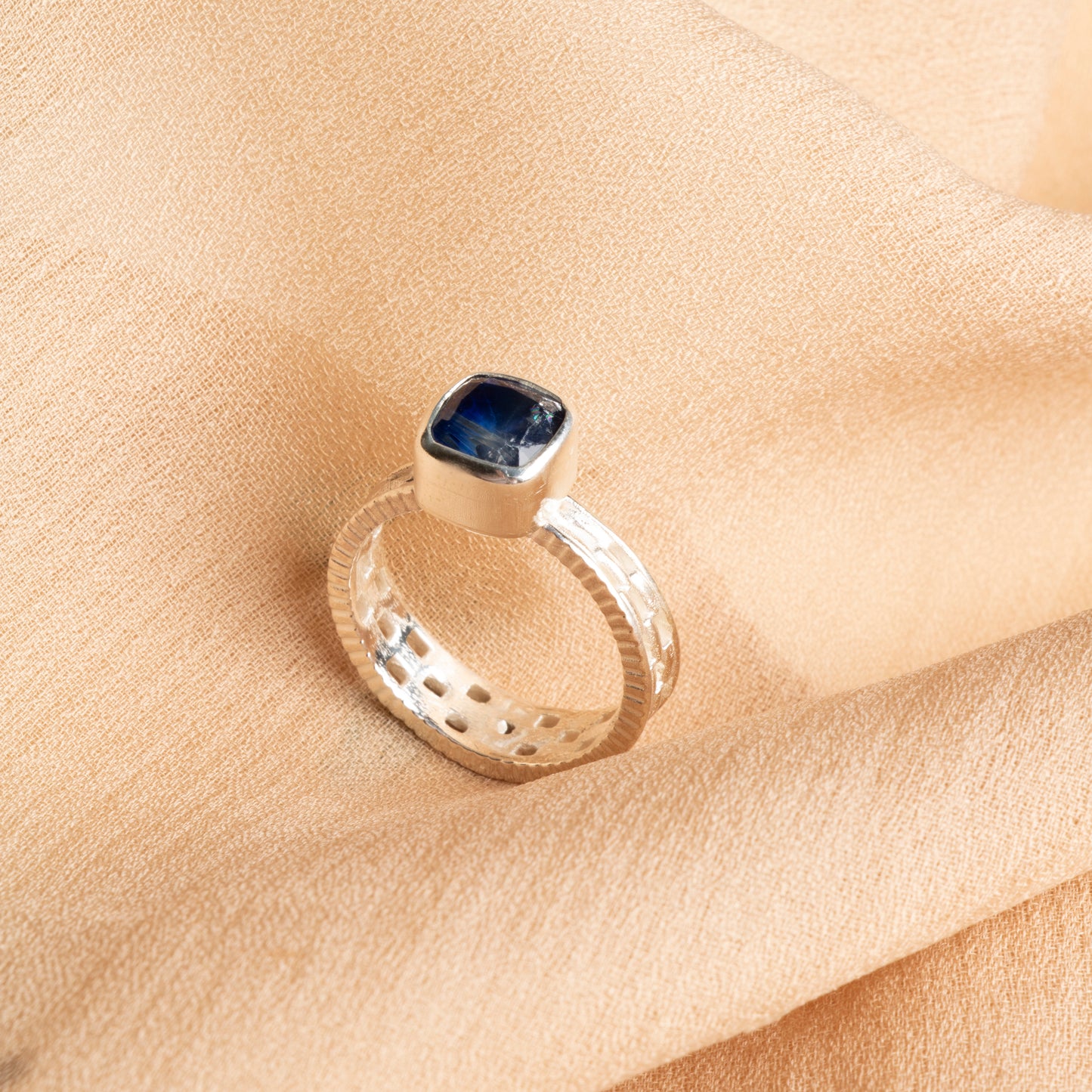 Handcrafted Kyanite Sterling Silver Ring – A Symbol of Inner Peace & Strength