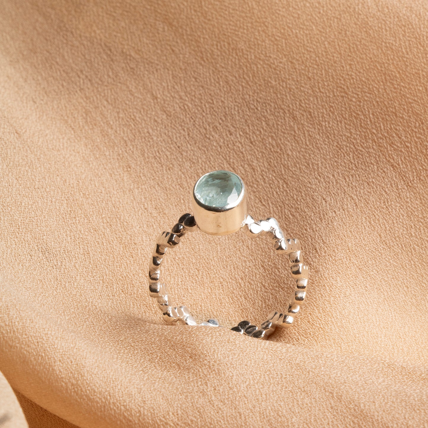 Elegant Aquamarine Silver Ring – 925 Sterling Silver, Certified