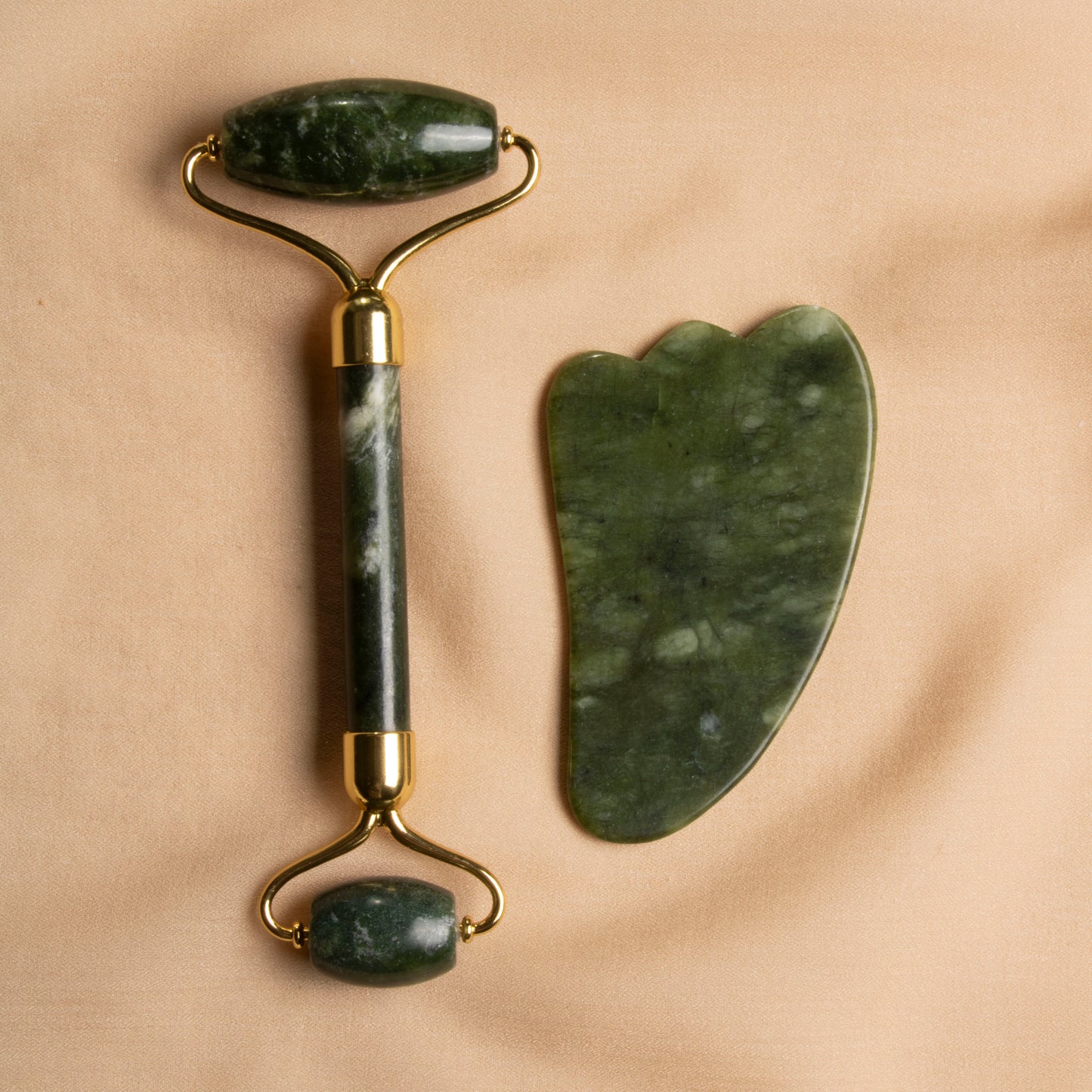 Jade Roller & Goose Foot Gua Sha Massage Set