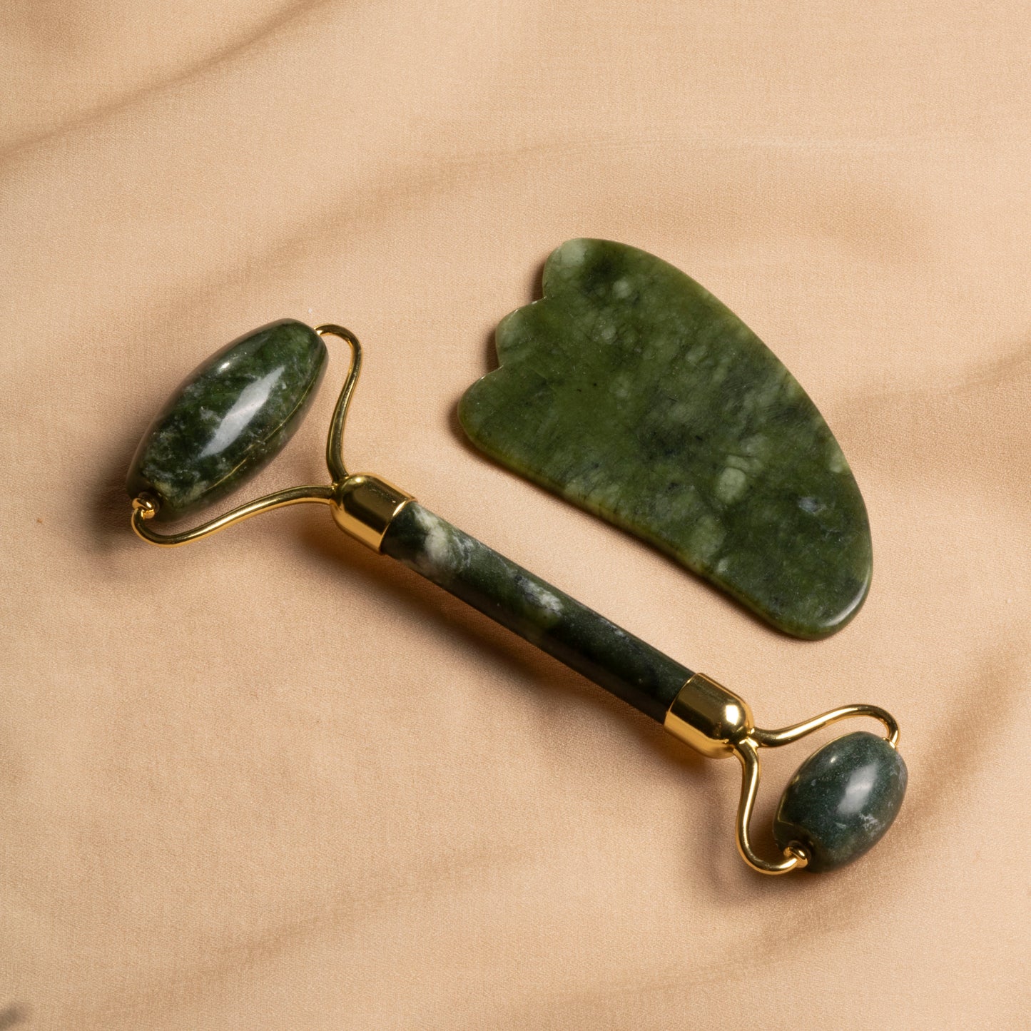 Jade Roller & Goose Foot Gua Sha Massage Set