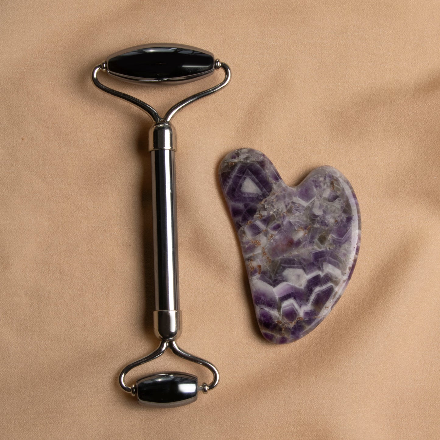 Terahertz Roller & Amethyst Heart-Shaped Gua Sha Massage Set