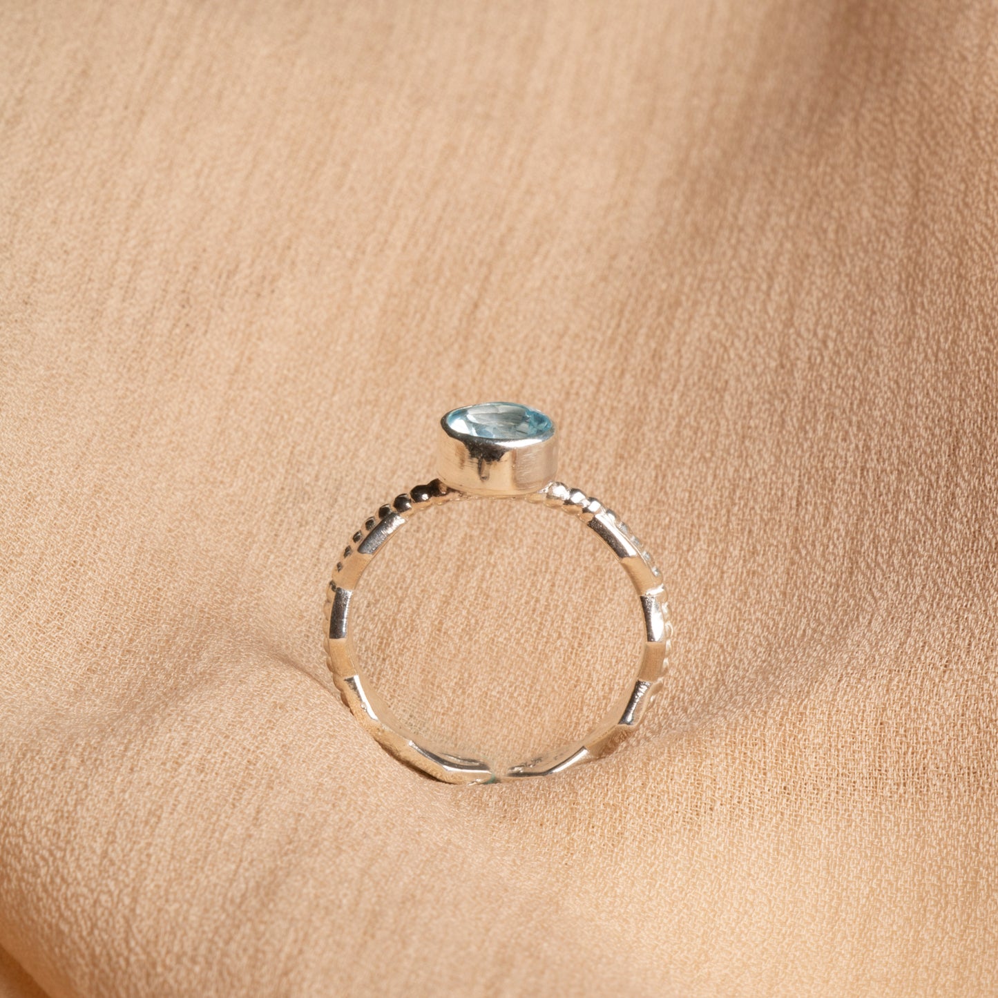 Handcrafted Sterling Silver Ring with Aquamarine – A Touch of Serenity