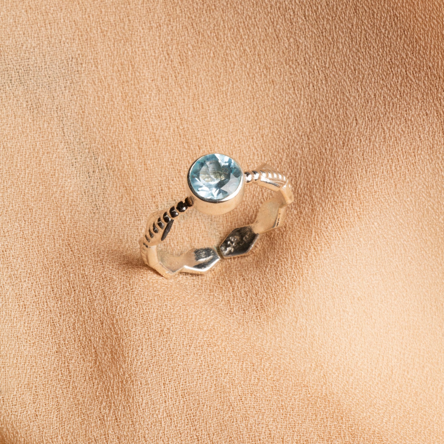 Handcrafted Sterling Silver Ring with Aquamarine – A Touch of Serenity
