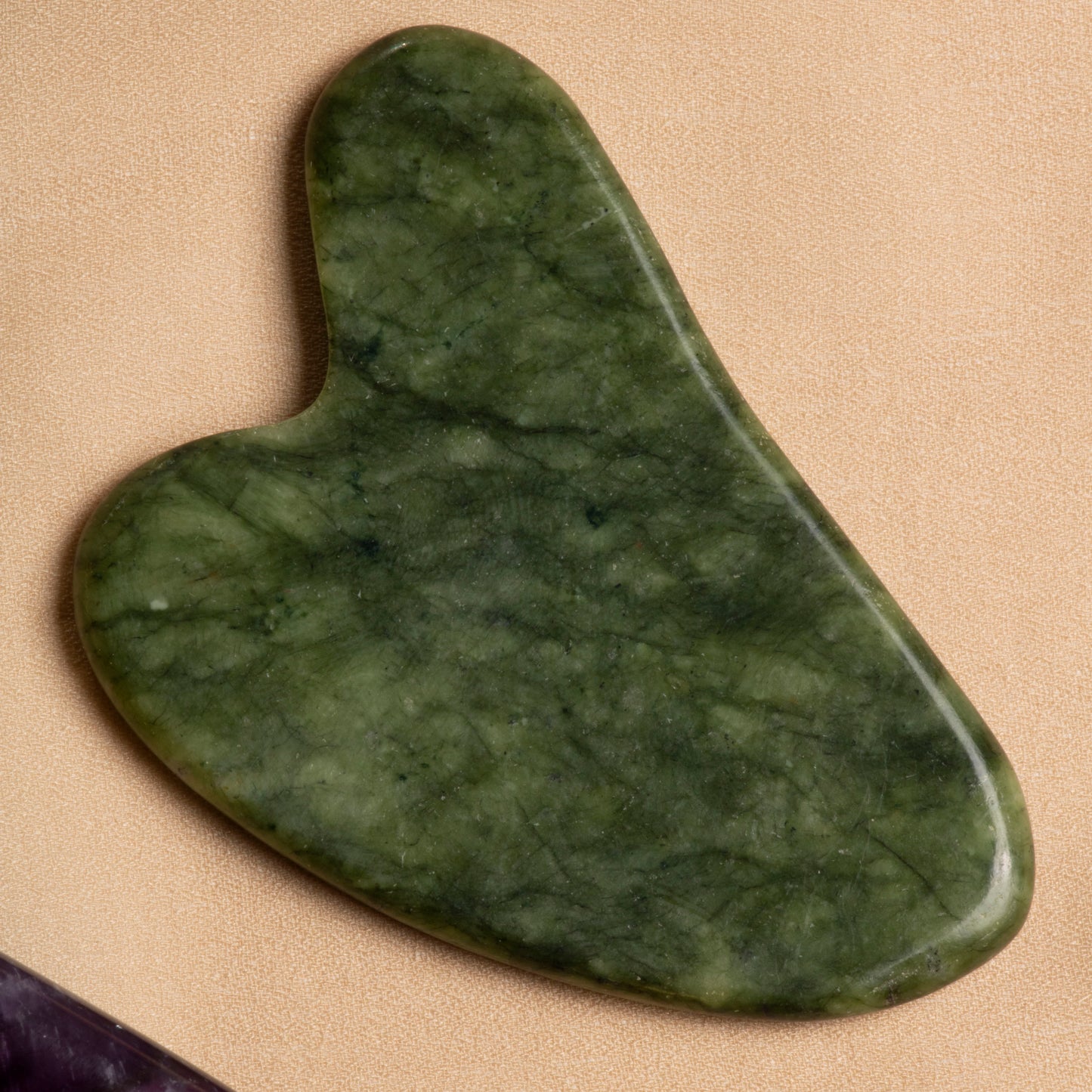 Amethyst Roller & Jade Heart-Shaped Gua Sha Massage Set