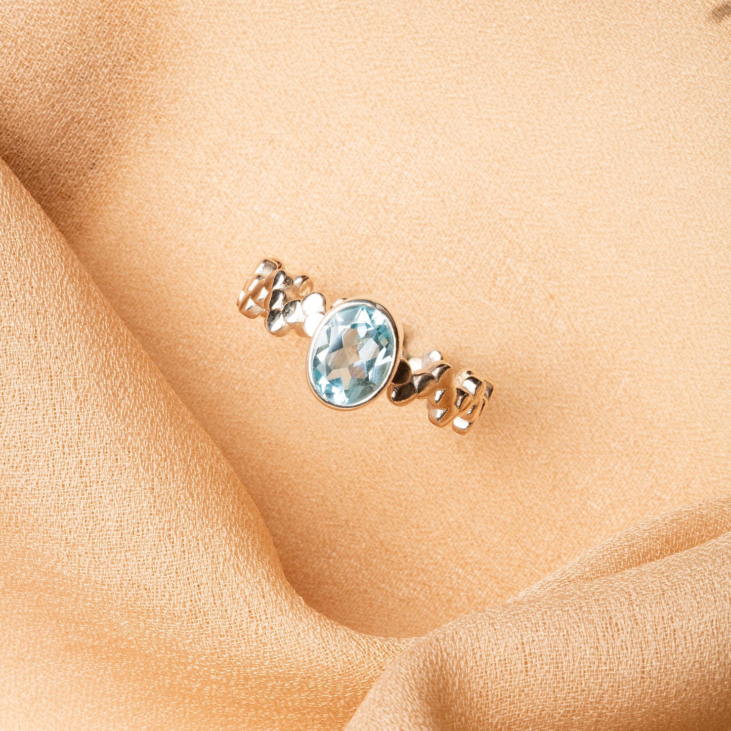 Elegant Aquamarine Silver Ring – Handcrafted & Certified