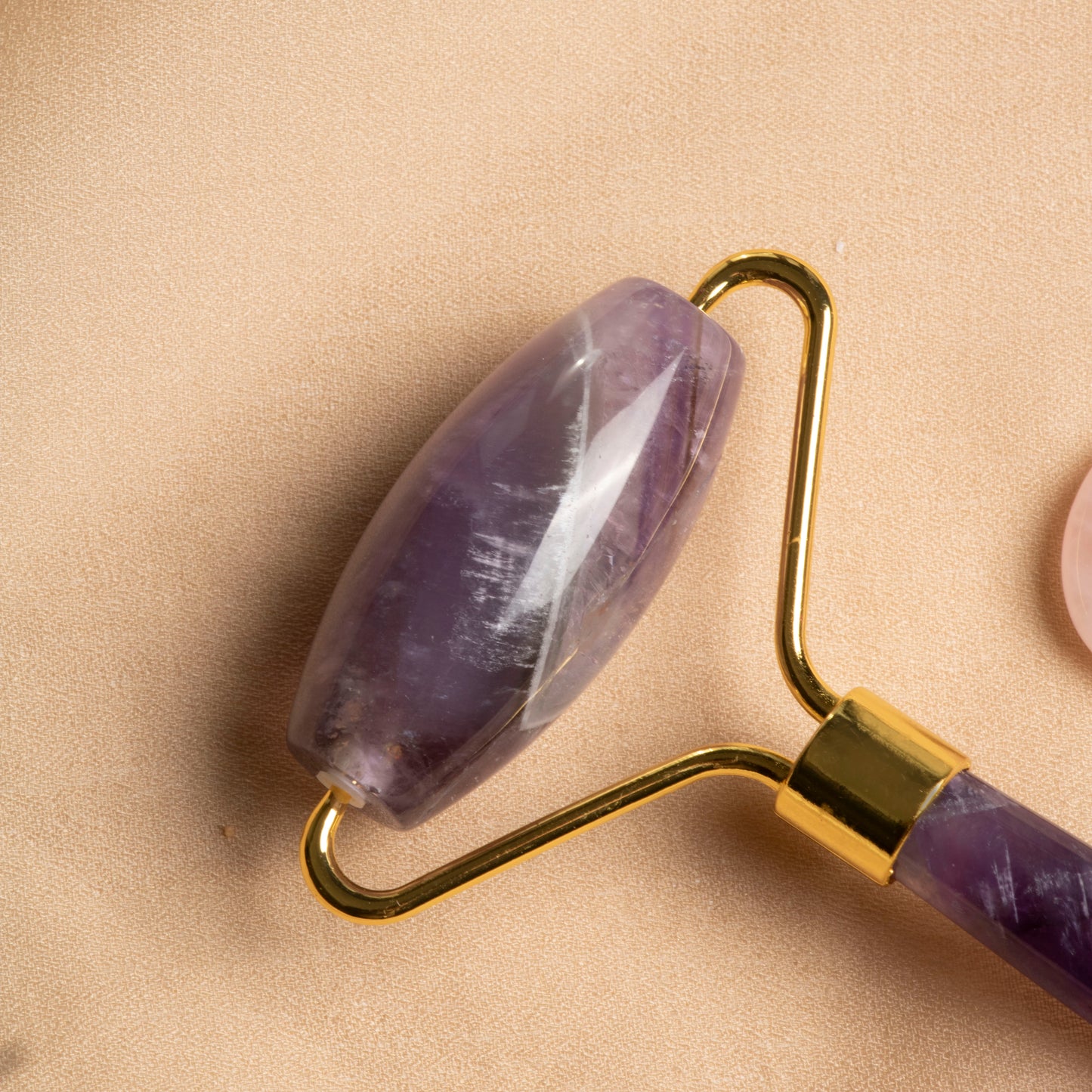 Amethyst Roller & Rose Quartz Heart-Shaped Gua Sha Massage Set