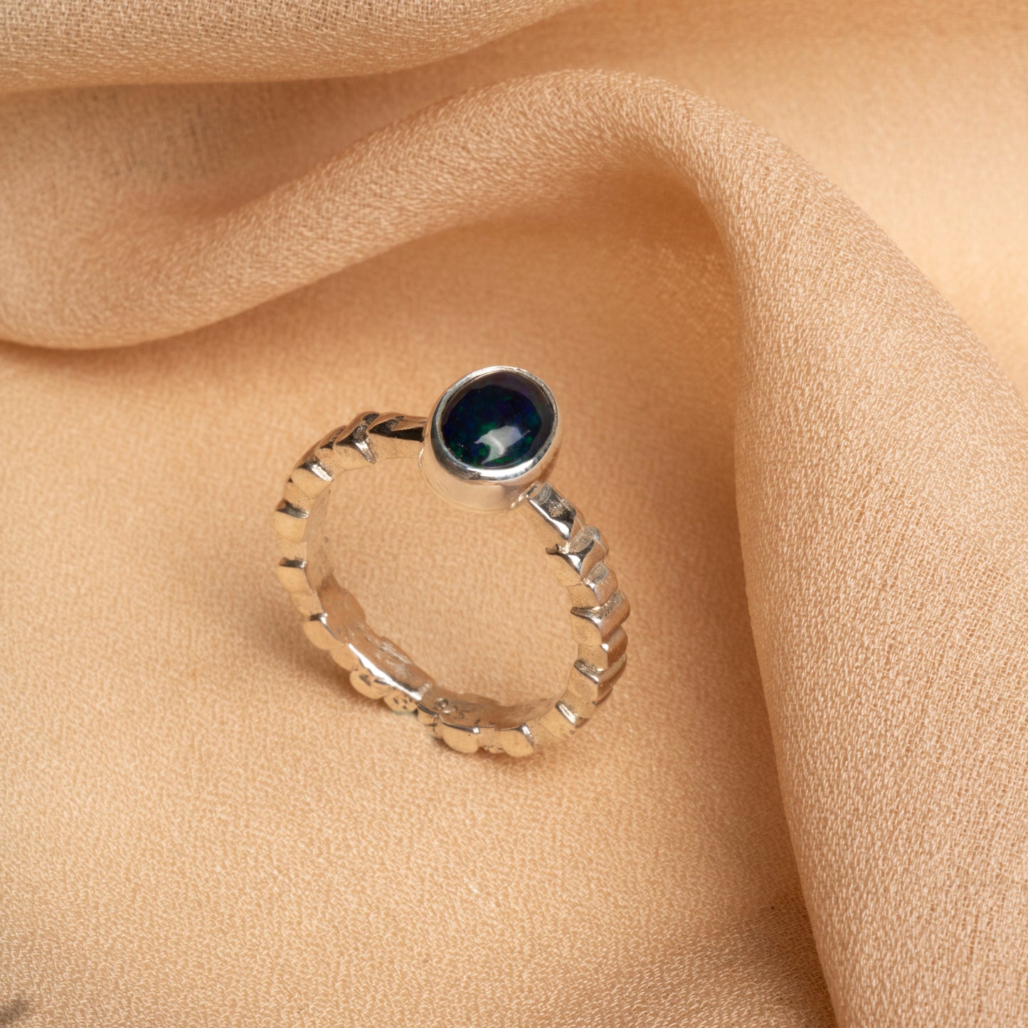 Ethereal Opal Sterling Silver Ring – A Symbol of Creativity & Harmony