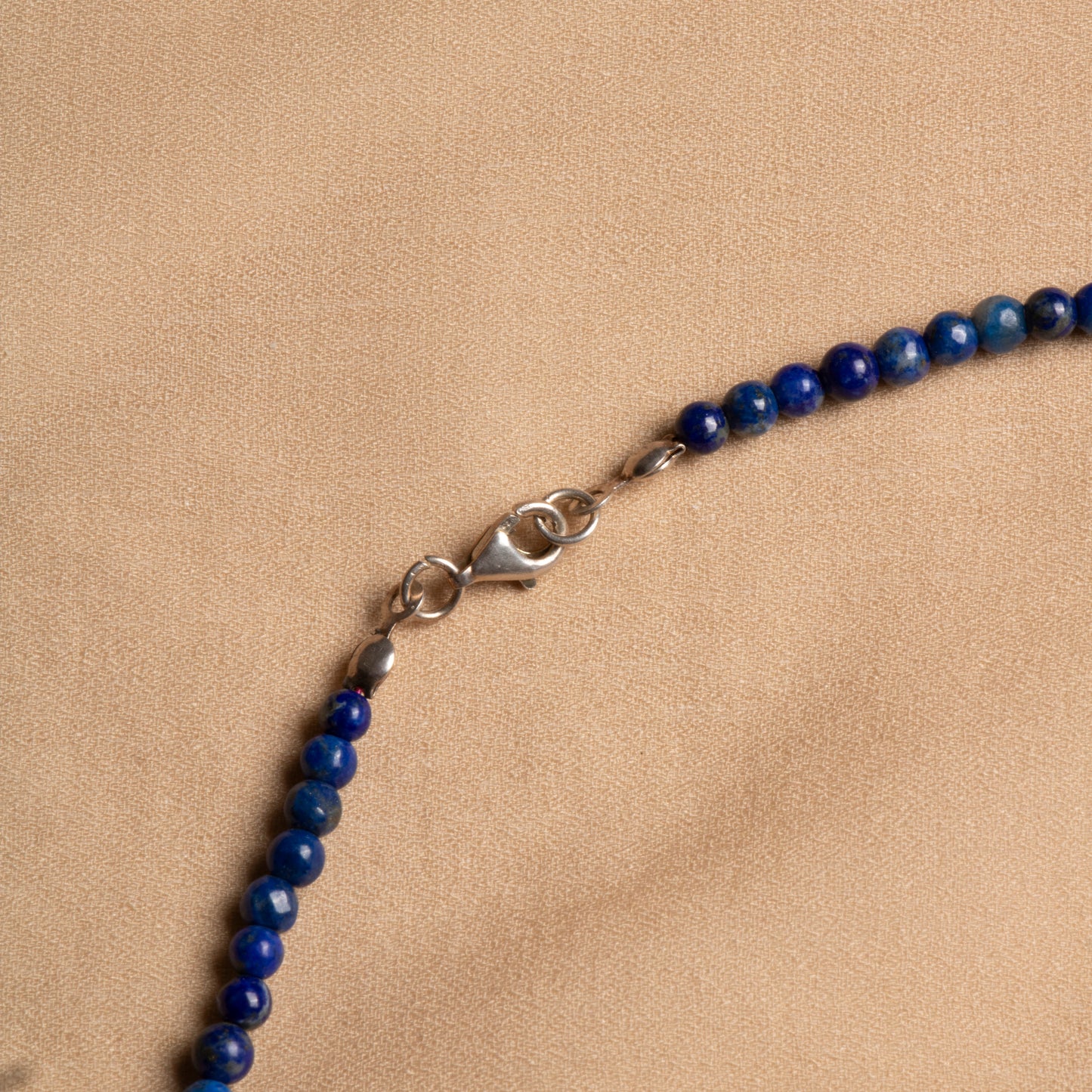 3-4mm Lapis Lazuli & Pearl Necklace with Sterling Silver Accents
