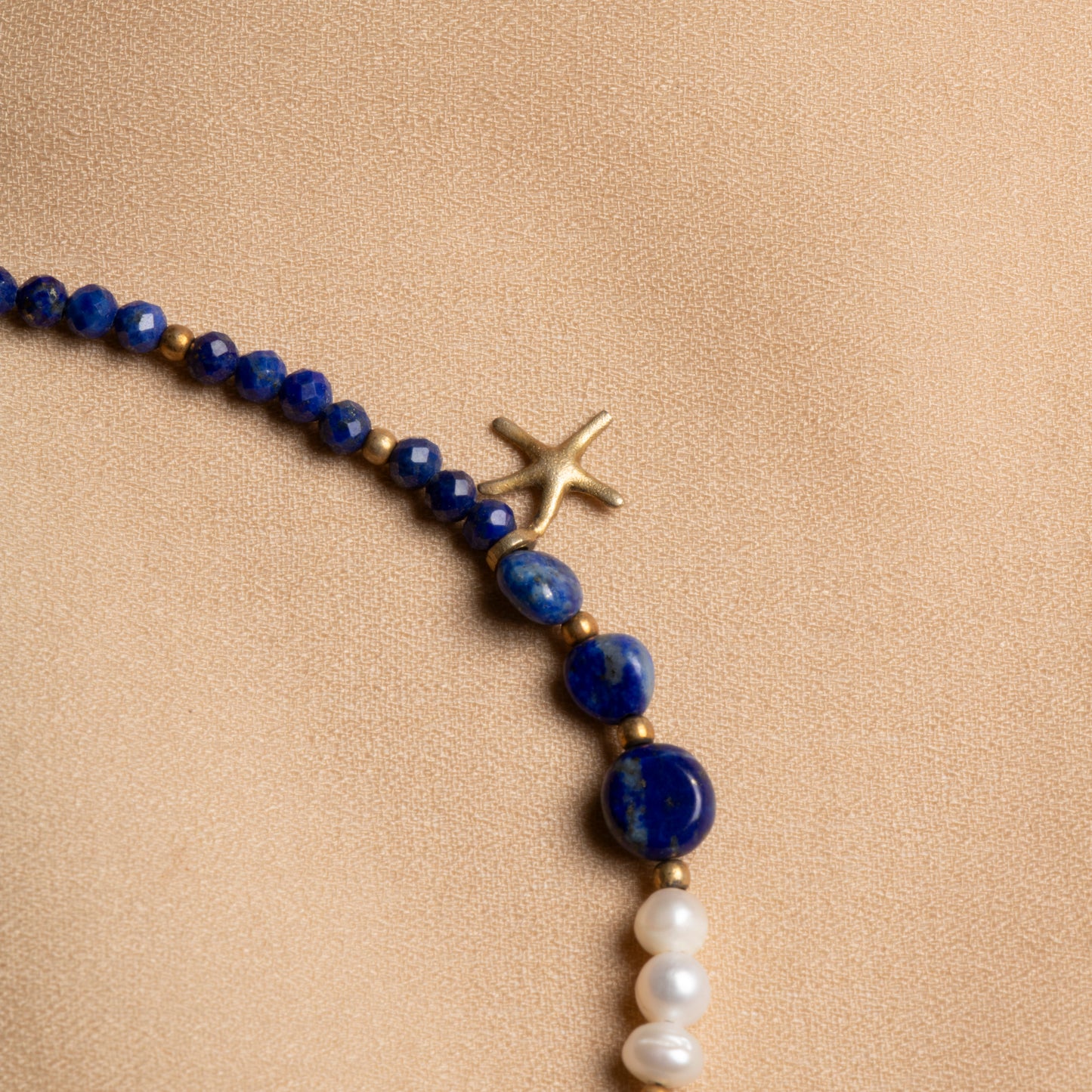 Lapis Lazuli & Pearl Anklet – A Harmony of Elegance and Wisdom