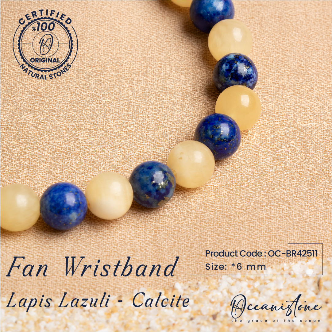 Lapis Lazuli and Calcite Stretch Bracelet