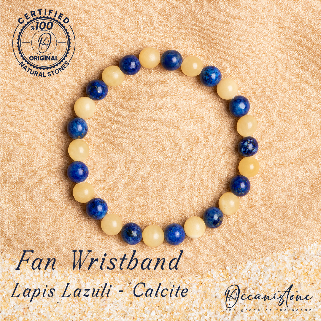 Lapis Lazuli and Calcite Stretch Bracelet