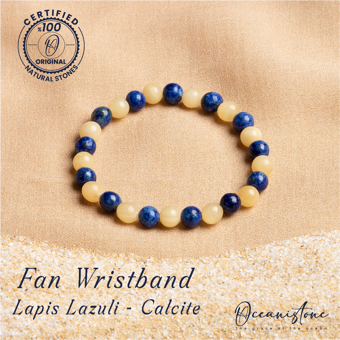 Lapis Lazuli and Calcite Stretch Bracelet