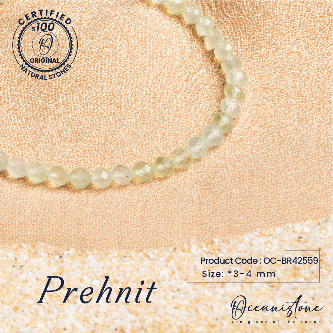 Tranquil Glow: Prehnite Bracelet by Oceanistone