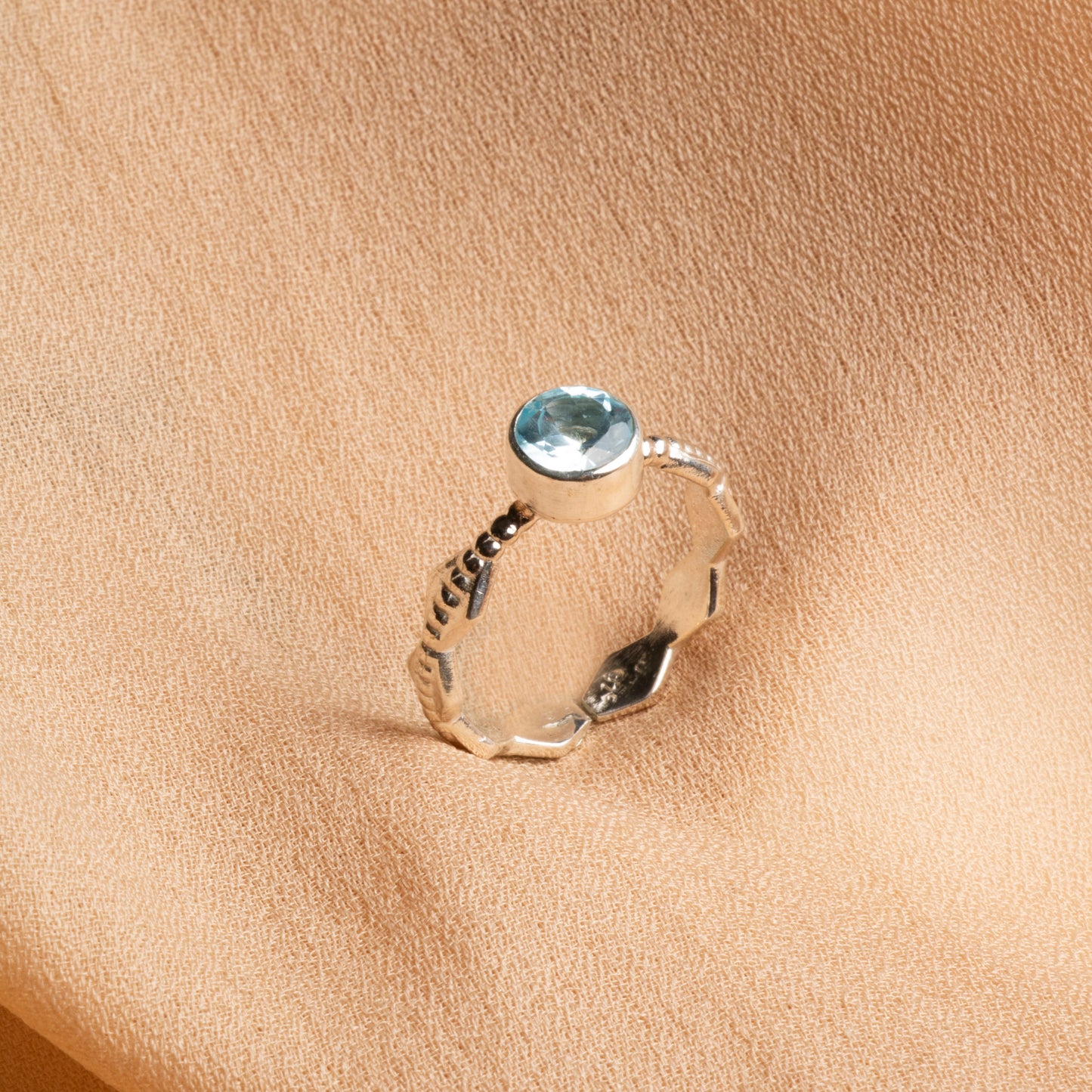 Handcrafted Sterling Silver Ring with Aquamarine – A Touch of Serenity