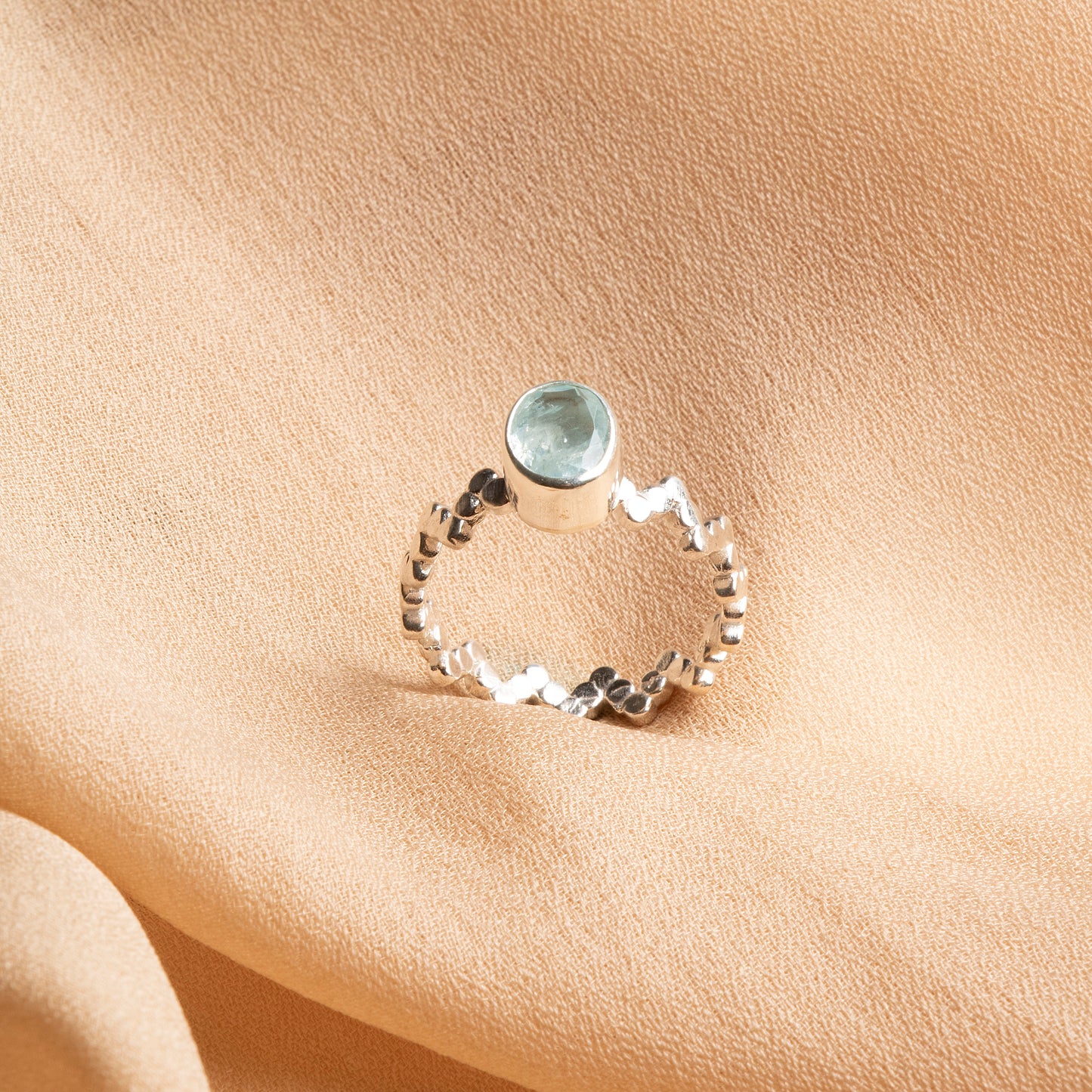 Elegant Aquamarine Silver Ring – 925 Sterling Silver, Certified