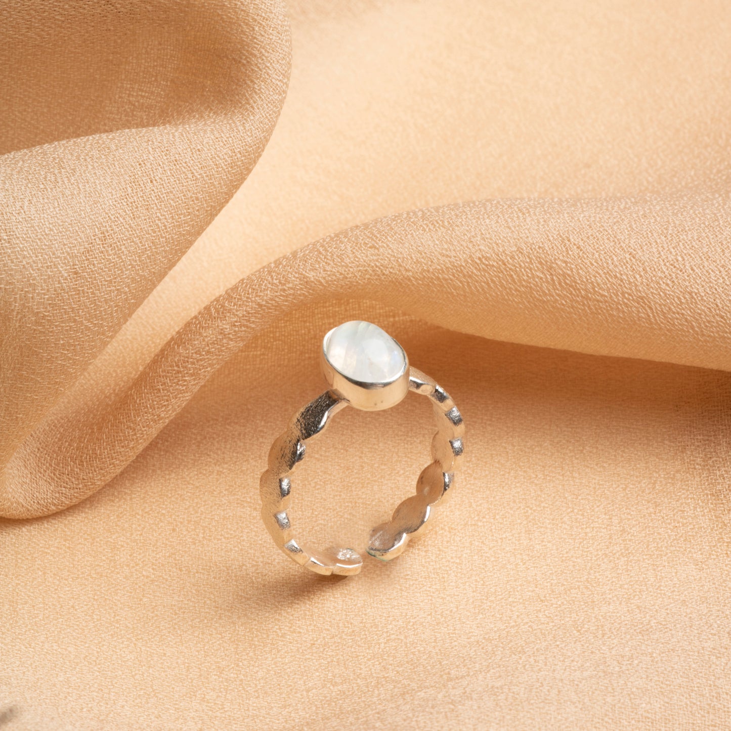 Moonstone Sterling Silver Ring – A Glimpse of Lunar Elegance