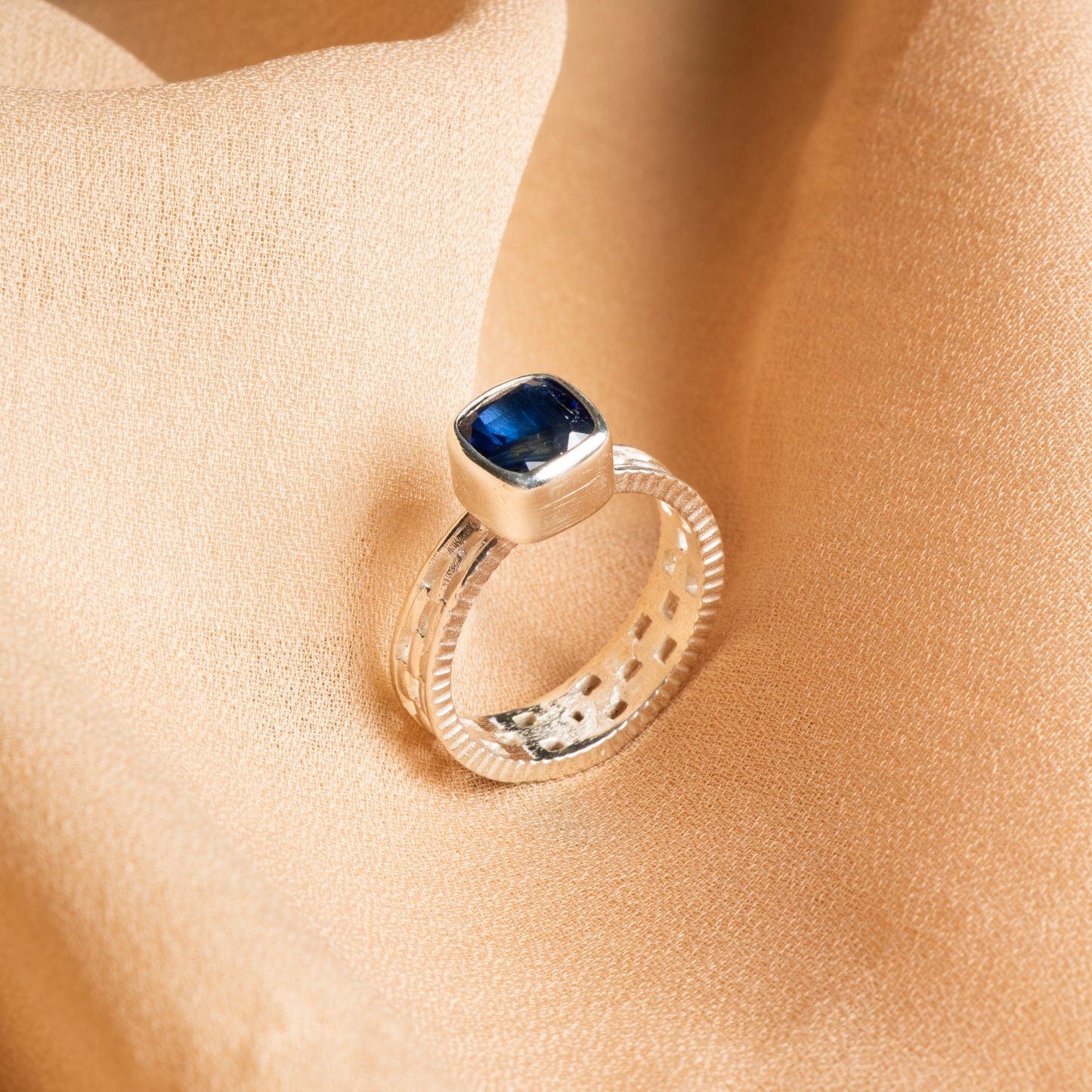 Handcrafted Kyanite Sterling Silver Ring – A Symbol of Inner Peace & Strength